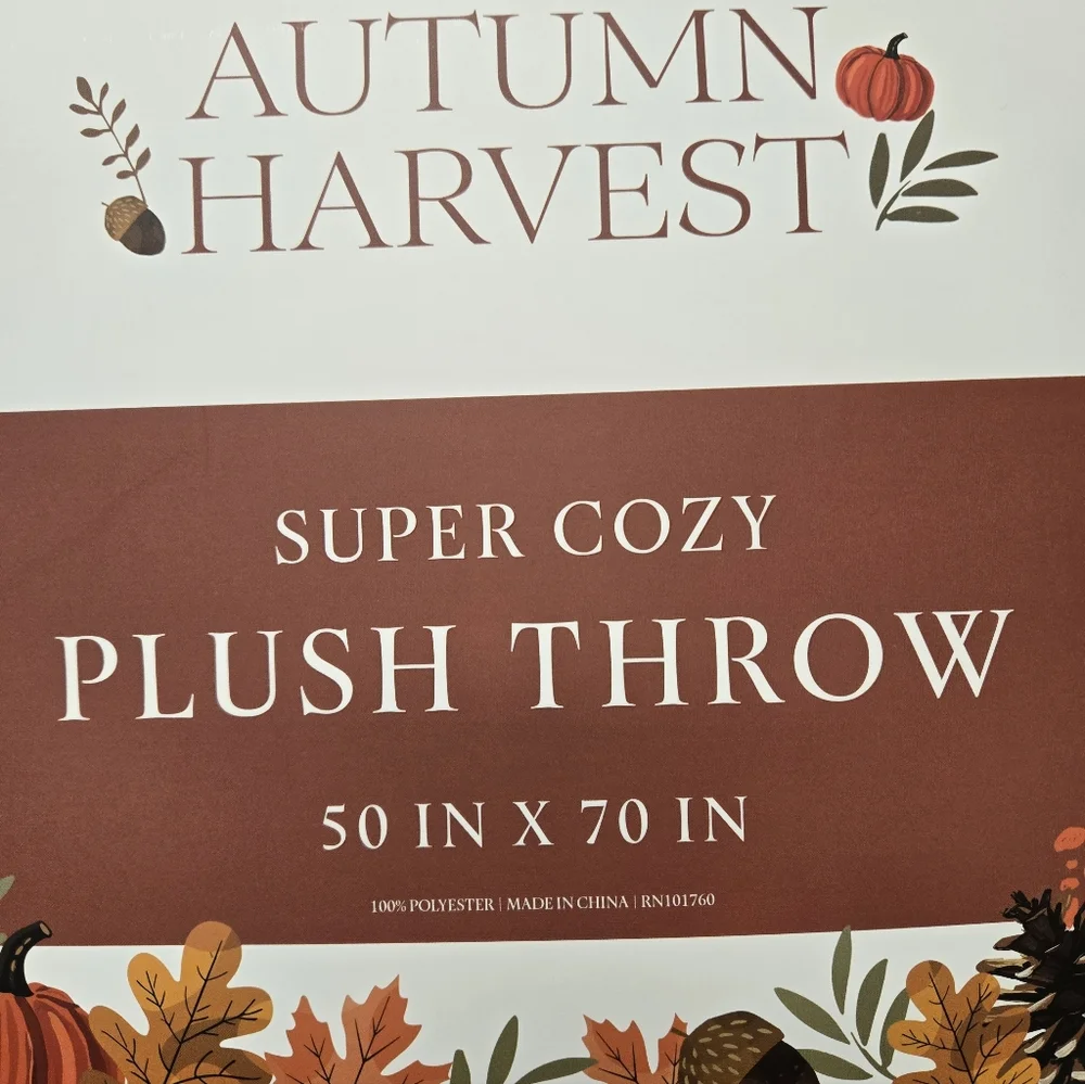 Autumn Harvest Fall Farmhouse Truck Pumpkin Super Cozy Plush Throw Blanket